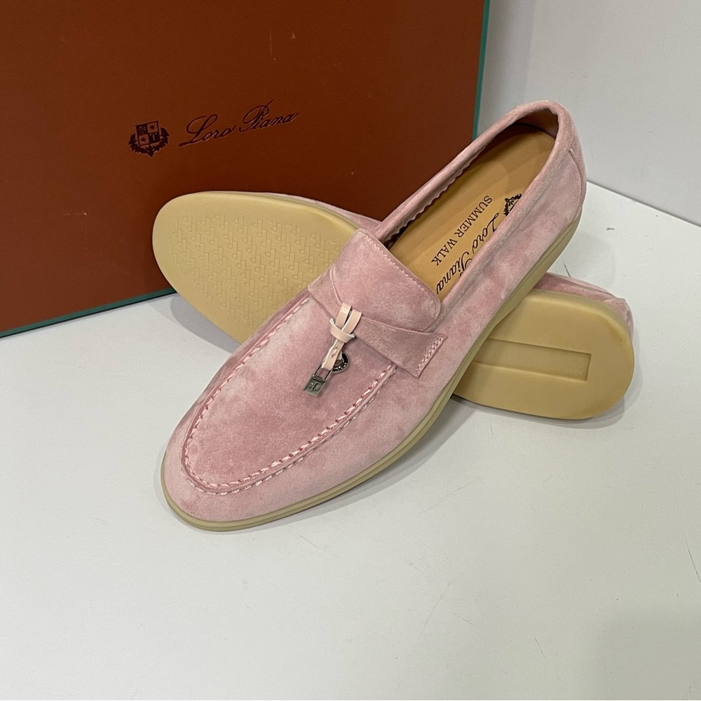 Loro Piana Women's Pink Loafers - Picture 4 of 6